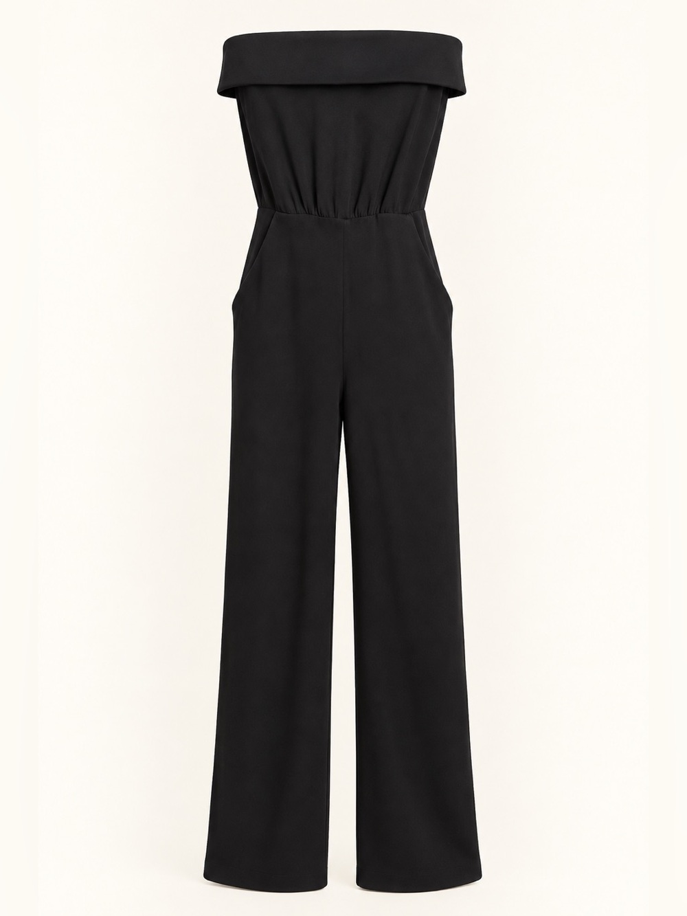 SPANX Black Strapless Wide Leg Jumpsuit XS